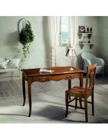 MOBILI 2G - SCRIVANIA 1 CASSETTO IN LEGNO MASSELLO TINTA NOCE 120X65X78