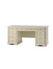 MOBILI 2G - SCRIVANIA SHABBY 10 CASSETTI IN LEGNO AVORIO/ORO 180X85X82