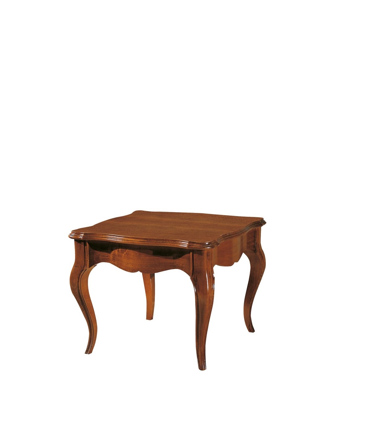 MOBILI 2G - TAVOLINO QUADRATO IN LEGNO MASSELLO TINTA NOCE L.65 P.65 H.49