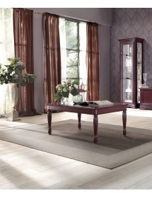 MOBILI 2G - TAVOLINO RETTANGOLARE SHABBY IN LEGNO MARRONE L.120 P.80 H.52