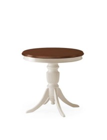 MOBILI 2G - TAVOLINO ROTONDO IN LEGNO BIANCO/NOCE ø  .80 H.77