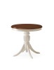 MOBILI 2G - TAVOLINO ROTONDO IN LEGNO BIANCO/NOCE ø  .80 H.77