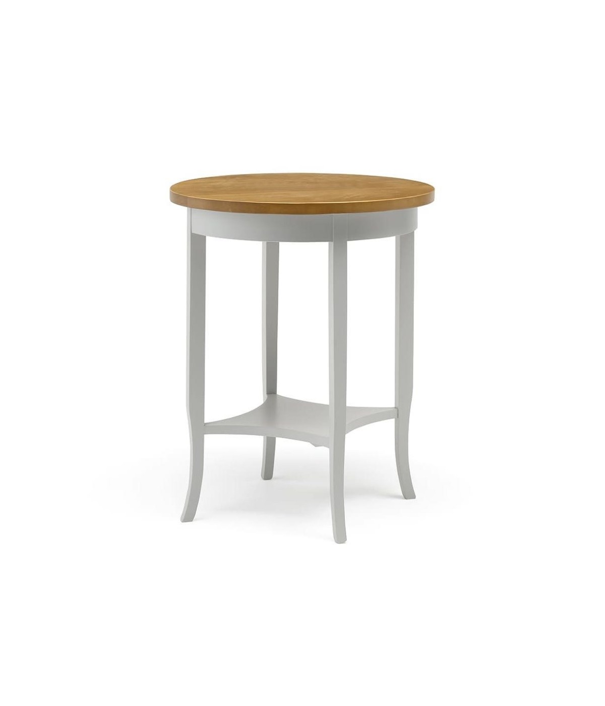 MOBILI 2G - TAVOLINO ROTONDO IN LEGNO BIANCO/NOCE ø 60 H 72