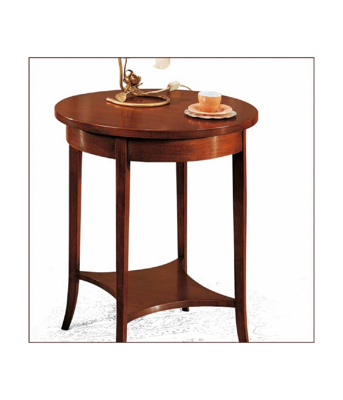 MOBILI 2G - TAVOLINO ROTONDO IN LEGNO TINTA NOCE ø 60 H 72