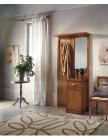 MOBILI 2G - APPENDIABITI ARTE POVERA 1ANTA 1 CASSETTO IN LEGNO TINTA NOCE L. 106 P. 38 H. 204