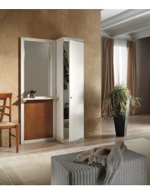 MOBILI 2G - APPENDIABITI SHABBY 1 ANTA IN LEGNO BIANCO/NATURALE L. 120 P. 38 H. 200