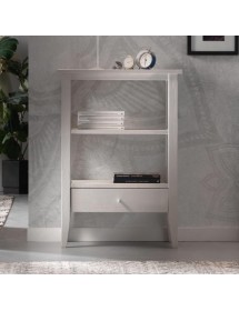 MOBILI 2G - CONSOLLE SHABBY 1 CASSETTO IN LEGNO MASSELLO GRIGIO L.60 P.30 H.85