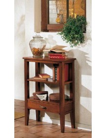 MOBILI 2G - CONSOLLE 1 CASSETTO IN LEGNO MASSELLO TINTA NOCE L.60 P.30 H.85