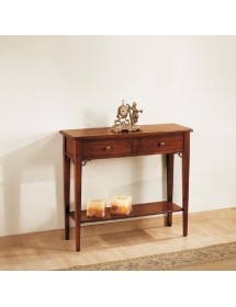 CONSOLLE 2 CASSETTI IN LEGNO MASSELLO TINTA NOCE L.90 P.31 H.77