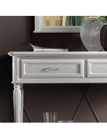 CONSOLLE SHABBY 2 CASSETTI IN LEGNO BIANCO L.120 P.40 H.98