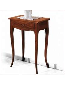 MOBILI 2G - CONSOLLE 1 CASSETTO IN LEGNO MASSELLO TINTA NOCE L.57 P.39 H.78