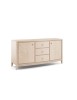 MOBILI 2G - MADIA CREDENZA DECORO IN LEGNO MASSELLO 2 PORTE NATURALE L.180 P.56 H.90