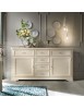 MOBILI 2G - MADIA CREDENZA SHABBY IN LEGNO MASSELLO 2 PORTE AVORIO L.200 P.51 H.105
