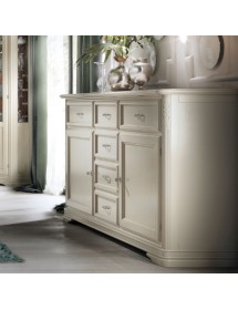 MADIA CREDENZA SHABBY LEGNO MASSELLO 2 PORTE VARI COLORI L.200 P.51 H.105