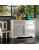 MOBILI 2G - MADIA CREDENZA SHABBY IN LEGNO MASSELLO 2 PORTE BIANCO L.150 P.51 H.105