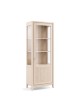 MOBILI 2G - VETRINA CONTEMPORANEA 1 PORTA DECORO ONDA IN LEGNO NATURALE L.70 P.42 H.200