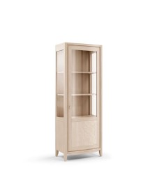 Parete Attrezzata Classica in Legno Massello con Colonne e Decoro Foglia
