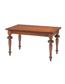 MOBILI 2G - TAVOLO DA PRANZO ALLUNGABILE GAMBA TORNITA IN LEGNO TINTA NOCE L.140 P.90 H.80