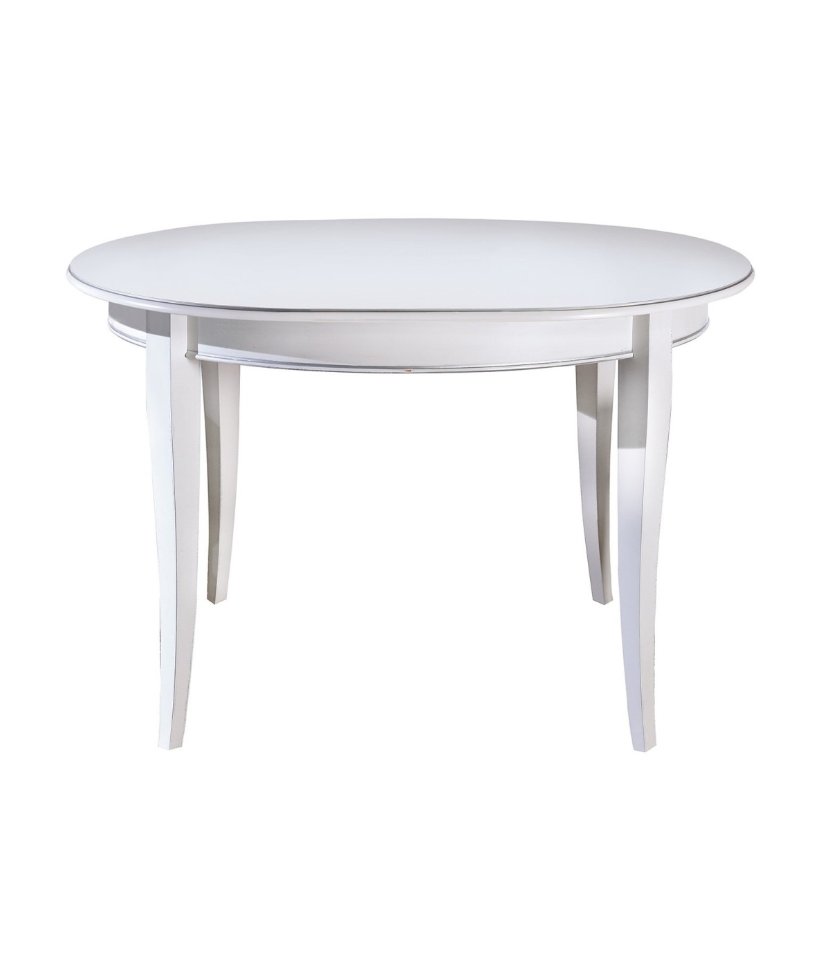 MOBILI 2G - TAVOLO ROTONDO ALLUNGABILE IN LEGNO BIANCO L.120 P.120 H.80