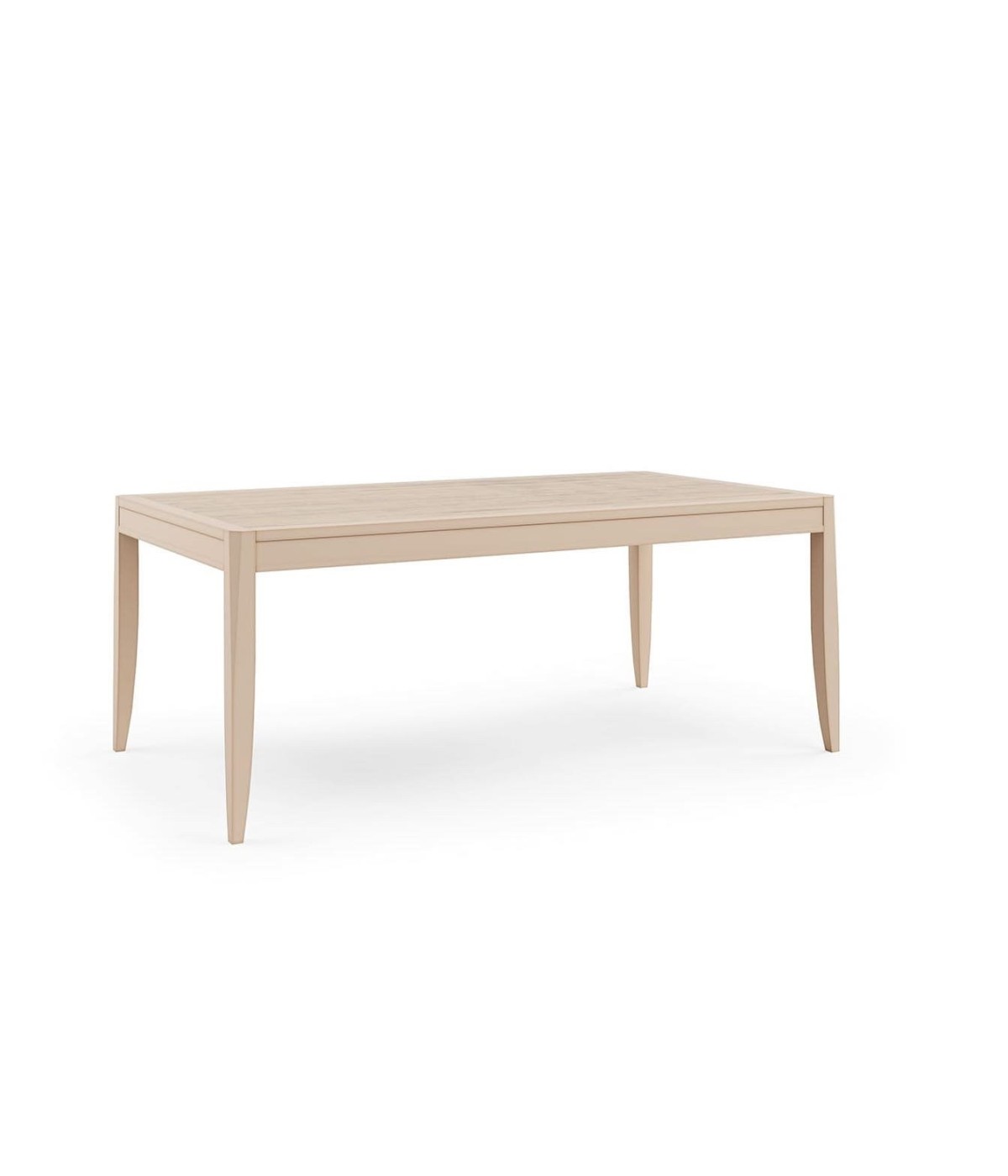 MOBILI 2G - TAVOLO RETTANGOLARE ALLUNGABILE CON DECORO FOGLIA IN LEGNO L.200 P.100 H.80