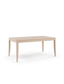 MOBILI 2G - TAVOLO RETTANGOLARE ALLUNGABILE CON DECORO FOGLIA IN LEGNO L.160 P.100 H.80