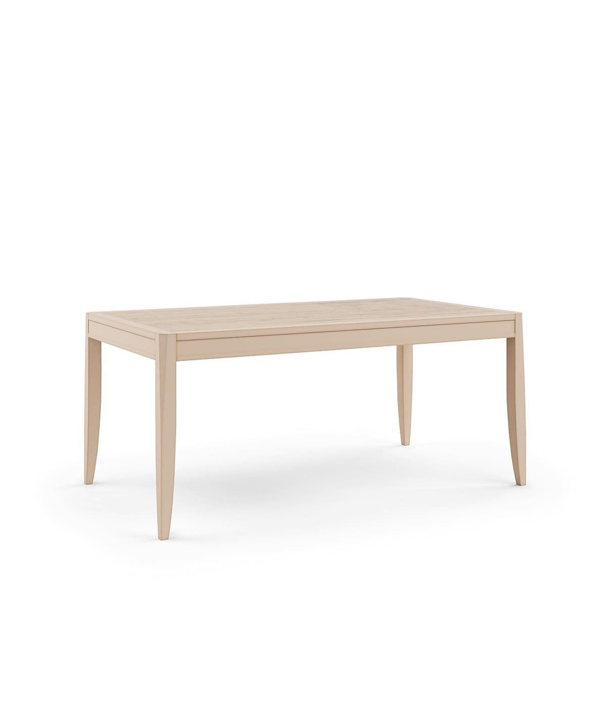 MOBILI 2G - TAVOLO RETTANGOLARE ALLUNGABILE CON DECORO FOGLIA IN LEGNO L.160 P.100 H.80