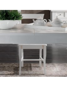 TAVOLO SHABBY ALLUNGABILE GAMBA A SPILLO LEGNO MASSELLO BIANCO L.18...