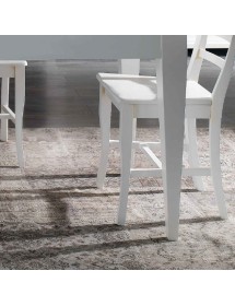 TAVOLO SHABBY ALLUNGABILE GAMBA A SPILLO LEGNO MASSELLO BIANCO L.18...