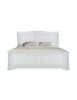 MOBILI 2G - LETTO MATRIMONIALE SHABBY SAGOMATO IN LEGNO MASSELLO BIANCO L.196 P.210 H.125