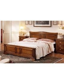 MOBILI 2G - LETTO MATRIMONIALE SAGOMATO IN LEGNO MASSELLO TINTA NOCE L.176 P.210 H.125