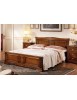 MOBILI 2G - LETTO MATRIMONIALE SAGOMATO IN LEGNO MASSELLO TINTA NOCE L.176 P.210 H.125