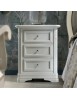 MOBILI 2G - COMODINO 3 CASSETTI INTAGLIATO IN LEGNO BIANCO L.55 P.37 H.70