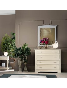 CASSETTIERA CLASSICA 4 CASSETTI IN LEGNO MASSELLO 130x51x105