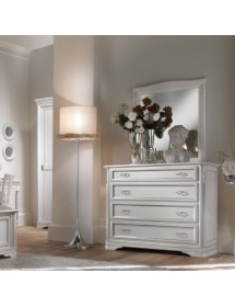 CASSETTIERA CLASSICA 4 CASSETTI IN LEGNO MASSELLO 130x51x105