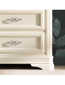 SETTIMANALE CLASSICO 5 CASSETTI IN LEGNO MASSELLO AVORIO L.65 P.42 H.100