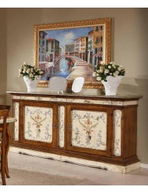 MOBILI 2G - SALA DA PRANZO IMPERO LACCATO DIPINTO/BASSANO vista credenza