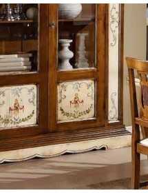 MOBILI 2G - SALA DA PRANZO IMPERO LACCATO DIPINTO/BASSANO vista decori e zoccolo