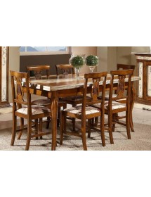 MOBILI 2G - SALA DA PRANZO IMPERO LACCATO DIPINTO/BASSANO vista tavolo e sedie