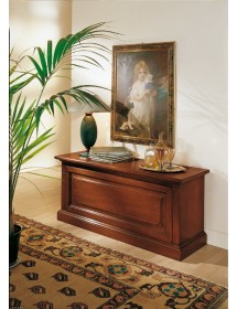 MOBILI 2G - CASSAPANCA CLASSICA IN LEGNO MASSELLO TINTA NOCE L.135 P.43 H.60