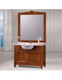 MOBILI 2G - MOBILE BAGNO 108 CM IN LEGNO LAVABO 2 CASSETTI 2 PORTE E SPECCHIO