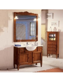 MOBILI 2G - MOBILE BAGNO 108 CM IN LEGNO LAVABO 2 CASSETTI 2 PORTE E SPECCHIO