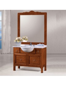 MOBILI 2G - MOBILE BAGNO 108 CM IN LEGNO LAVABO 2 CASSETTI 1 CASSETTONE  E SPECCHIO