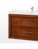 MOBILE BAGNO SOSPESO 90 CM IN LEGNO LAVABO 2 CASSETTI TINTA NOCE