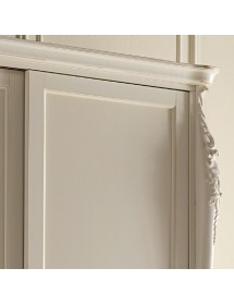 ARMADIO 2 ANTE SCORREVOLI CLASSICO IN LEGNO CON INTAGLIO AVORIO L.1...