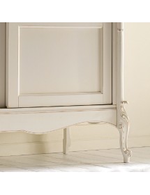 ARMADIO 2 ANTE SCORREVOLI CLASSICO IN LEGNO CON INTAGLIO AVORIO L.1...