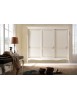 MOBILI 2G - ARMADIO 3 ANTE SCORREVOLI CLASSICO IN LEGNO CON INTAGLIO BIANCO L.260 P.69 H.225 vista frontale