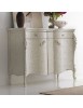 MOBILI 2G - MADIA CREDENZA SAGOMATA 2 ANTE LEGNO BIANCO L.137 P.57 H.110