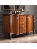 MOBILI 2G - MADIA CREDENZA SAGOMATA 2 ANTE IN LEGNO TINTA NOCE L.170 P.57 H.110