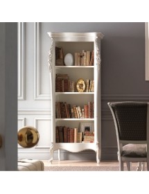 MOBILI 2G - LIBRERIA CLASSICA IN LEGNO LACCATO BIANCO L.82 P.50 H.203