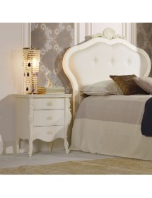 COMODINO CLASSICO 3 CASSETTI IN LEGNO BIANCO L.56 P.41 H.68